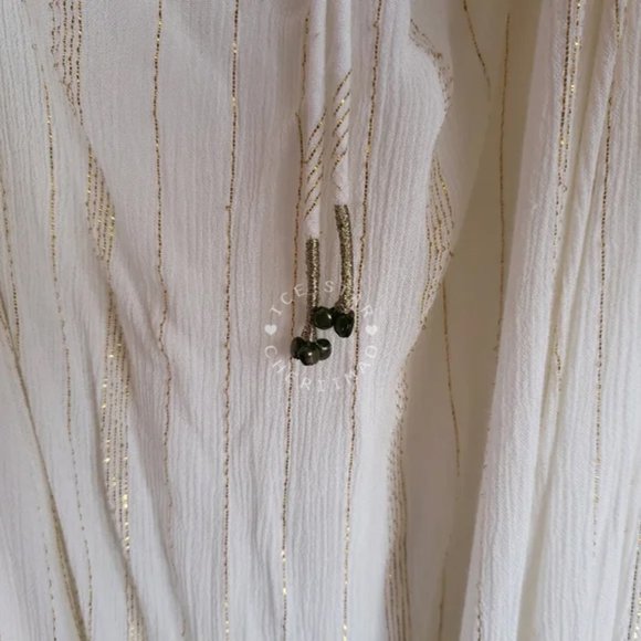 ❤️ SALE ❤️ Free People NWT RARE "The Huxley" Maxi Dress, White Gold Metallic - Picture 12 of 15